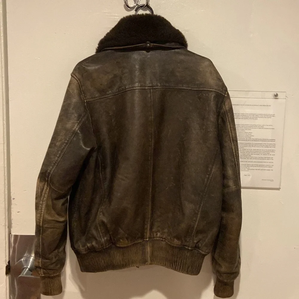 John Varvatos fur neck leather jacket from Bloomingdale’s - Picture 5 of 8